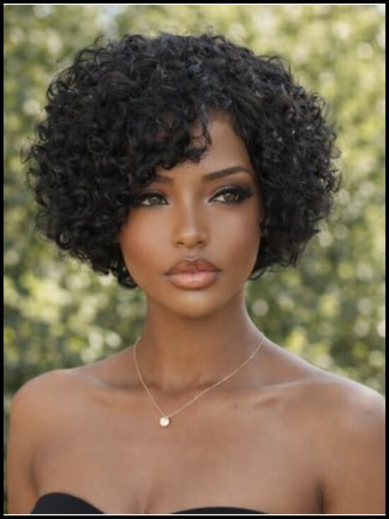 100% Human Hair Short Curly Pixie Cut Glueless Wig for Women Wear and Go main image 5
